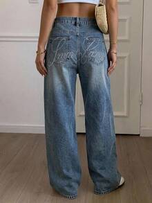 DAZY Women's Distressed Washed Korean Style Casual Jeans School - Blue - View 10
