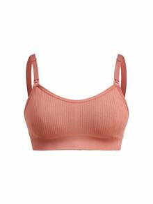 SHEIN Bra Menyusui Tanpa Bantalan, Nyaman, Kasual, dan Warna Polos untuk Ibu Hamil - Coklat - View 8