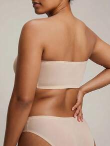Barelissa Comfy Plus Size Strapless Knitted Bra With Non-Slip Support For Casual Wear Strapless Bra Wireless Bras Strapless Bra For Big Boobs Seamless - Apricot - View 5