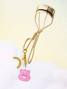 SHEIN X Care Bears 卡通熊飾品睫毛夾，鍍金睫毛夾附可愛壓克力吊飾，便攜式睫毛夾可打造自然持久捲翹，適合日常化妝與旅行使用 - 金色 - 查看 3