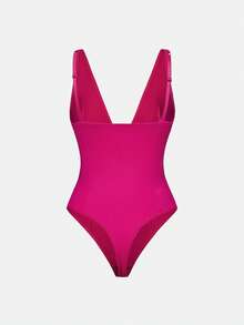 SHAPORA Women's Solid Color Deep V-Neck Bodysuit - Multicolor - View 7