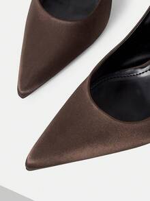 Mnmlis Women's Fashion Pointed Toe Slingback High Heel Pumps, Versatile Commute & Date First Choice - Coffee Brown - View 5