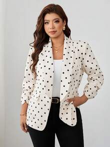 Chikora 粉色大尺碼女款西裝外套，優雅通勤商務穿搭，秋冬商務休閒女裝 - 彩色 - 查看 3