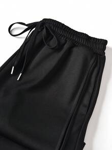 Rusticease Solid Color Drawstring Waist Loose Fit Long Pants For Middle-Aged And Elderly Women Office Formal Black Fall Casual - Black - View 6