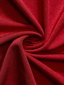 SOLERSUN Spring/Summer Women's Wear: Elegant And Charming, Perfect For Parties And Gatherings. Stretch Knit Fabric, Sleeveless, Stand Collar, Fitted, Front Slit, Gathered, Asymmetrical Hem, Midi Dress. - Burgundy - View 9