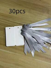 30 Stücke Satinband-Bänder Blank Namensschilder, elegantes Blank-Muster für Hochzeitstisch-Sitzplatzkarten und Geschenkverpackungs-Begleitkarten, geeignet für Hochzeitsparty, Brautparty, Geburtstagsfeier - Übersicht 13