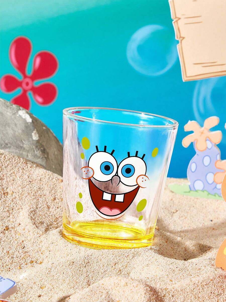 SpongeBob SquarePants | SHEIN 1個340ml彩色蘇打石灰玻璃杯,冷水杯,適用於冷水、果汁、飲料、氣泡水、調酒等 - 無色 - 查看 1