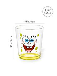 SpongeBob SquarePants | SHEIN 1個340ml彩色蘇打石灰玻璃杯，冷水杯，適用於冷水、果汁、飲料、氣泡水、調酒等 - 無色 - 查看 6