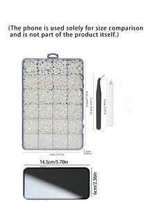 1pc 24 Grid Box Of Various Sizes 2/3/4/5/6/8 Mm Half Pearl Nail Art Jewelry Pearl Resin Flat Bottom Diamond Diy Nail Jewelry Set. - Multicolor - View 4