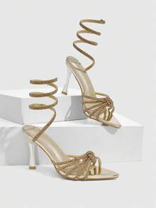 CUCCOO SZL Women's Fashion New Pointed Sexy High Heels Party Women's Sandals Summer High Heels - Gold 1 - View 1