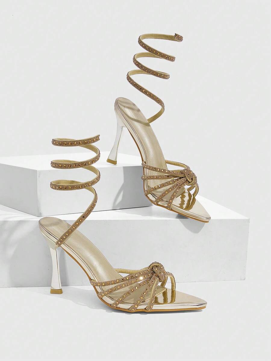 CUCCOO SZL Women's Fashion New Pointed Sexy High Heels Party Women's Sandals Summer High Heels - Gold 1 - View 1