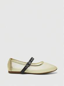 CUCCOO BIZCHIC Buckle Simple And Generous Fashion Versatile Casual Walking Workplace Commuter Women Flat Shoes - Gold. - View 8