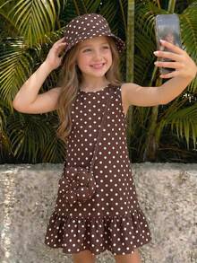 Emery Rose Kids Emery Rose Kids 少女波點休閒度假旅行洋裝 - 彩色 - 查看 3