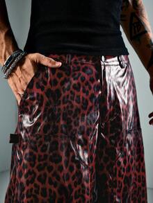 ROMWE MEN Street Life Men's Loose Fit Pocketed Animal Print Shorts - Multicolor - View 2