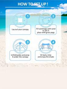 1PC Portable Automatic Pop Up Camping Tent Easy Setup Beach Shelter With Carry Bag Sand Pockets Stabilizer Poles 4PCS Extra Wind Ropes UPF50+ Sun Protection For Fishing Family Travel Outdoor Use - Multicolor - View 5