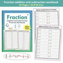 1 pieza Cuaderno de trabajo básico de fracciones para niños, educación preescolar para aprender sobre fracciones de manera superficial a profunda de una manera interesante. Pared de fracciones, gráfico de fracciones, eje de fracciones, comparación de tamaño de fracciones, varias formas de comprensión de fracciones, ejercicios de suma y resta de fracciones, es un muy buen libro de herramienta de aprendizaje de matemáticas para niños. - Multicolor - Ver 12