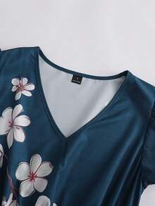 EMERY ROSE Damen Sommer Lässig Farbblock Patchwork Blumenmuster Kleid - Verschiedenfarbig - Übersicht 3