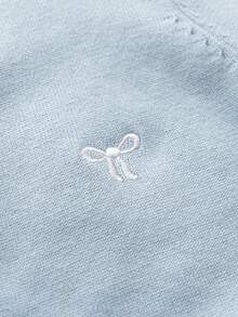 Genkimix Kids Girls' Cute Peter Pan Collar Knitted Cardigan Sweater Long Sleeve Jacket - Baby Blue - View 7