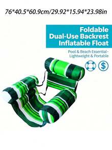 1pc Floating Pool Lounge Chair, Adult Inflatable Pool Hammock Chair, Pool Floating Bed Chair, Floating Pool Sofa With Blue Floral Pattern, Suitable For Summer Pool Party - multicolor - View 10