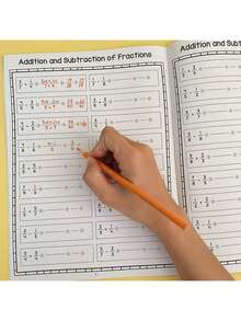 1 pieza Cuaderno de trabajo básico de fracciones para niños, educación preescolar para aprender sobre fracciones de manera superficial a profunda de una manera interesante. Pared de fracciones, gráfico de fracciones, eje de fracciones, comparación de tamaño de fracciones, varias formas de comprensión de fracciones, ejercicios de suma y resta de fracciones, es un muy buen libro de herramienta de aprendizaje de matemáticas para niños. - Multicolor - Ver 9