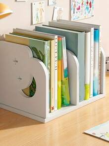 1 Desktop Storage Rack, Office File Rack, Dormitory Simple Bookshelf, Desktop Textbook Classification Rack, File Storage Rack, Bookshelf Gift - White - View 8