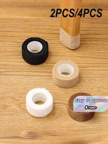 2/4 rollos de protectores autoadhesivos para patas de silla, cubiertas clásicas antideslizantes y reductoras de ruido, con diseño parcial de limpieza y sellado, adecuadas para mesas, sillas, sofás, antideslizantes y resistentes al desgaste, cubiertas protectoras insonorizadas, se pueden cortar en múltiples piezas. (Lea las instrucciones antes de usar) - Multicolor - Ver 2