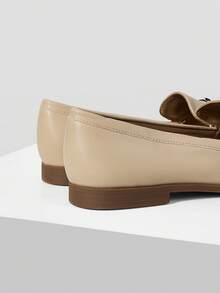 MOTF WOMEN SUEDETTE METAL DECOR FLATS FOR CHRISTMAS SPRING SHOES - Apricot - View 9