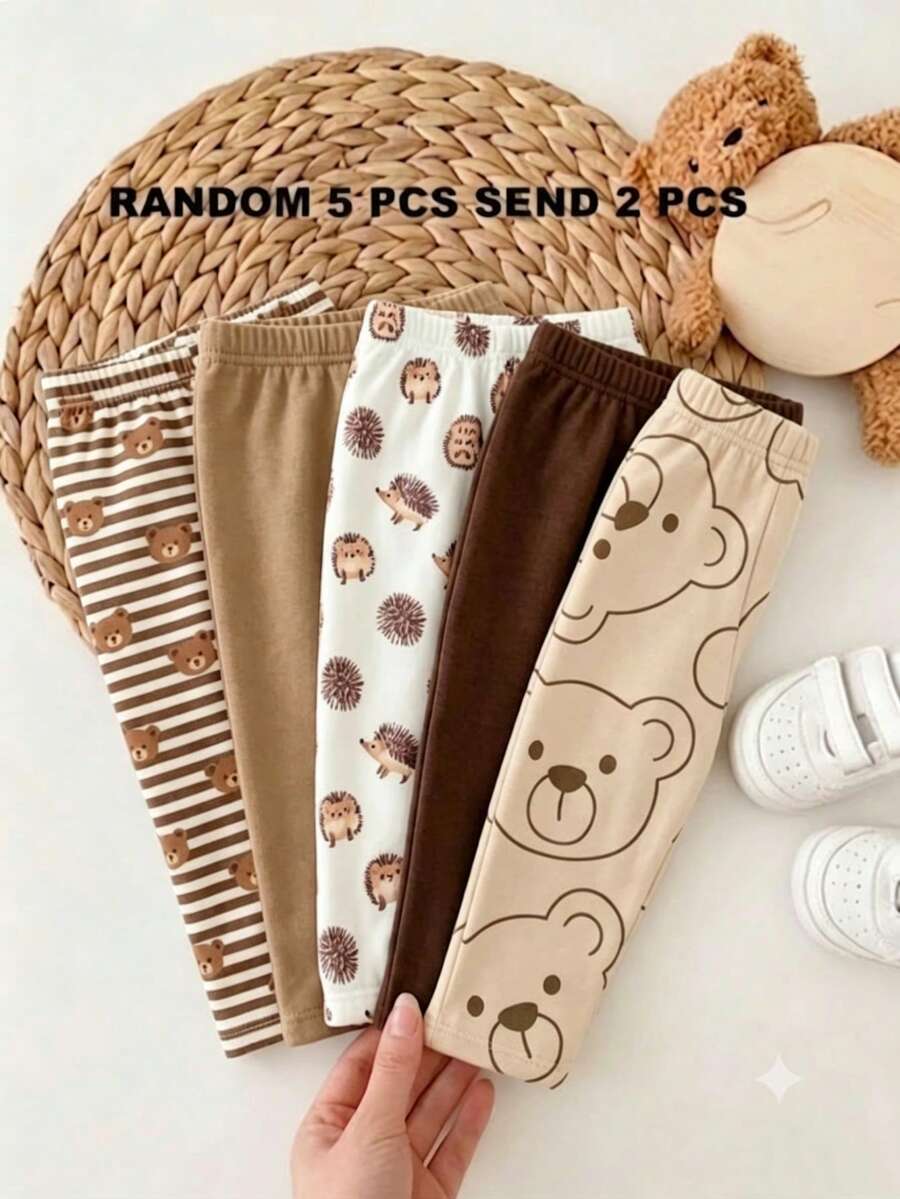 RANDOM 5 PCS SEND 2 PCS Baby Boys New Fashion Comfortable Simple Soft Casual Long Pants, Baby Boy Pants Set, - Multicolor - View 1
