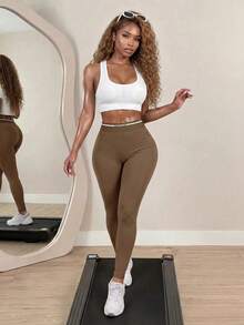 SHEIN BamGlam Women's Casual Sports Mesh Bra(Seamless)White Bra Workout Top Built In Open Back Seamless Tops White Women Glowmode Sport - White - View 3