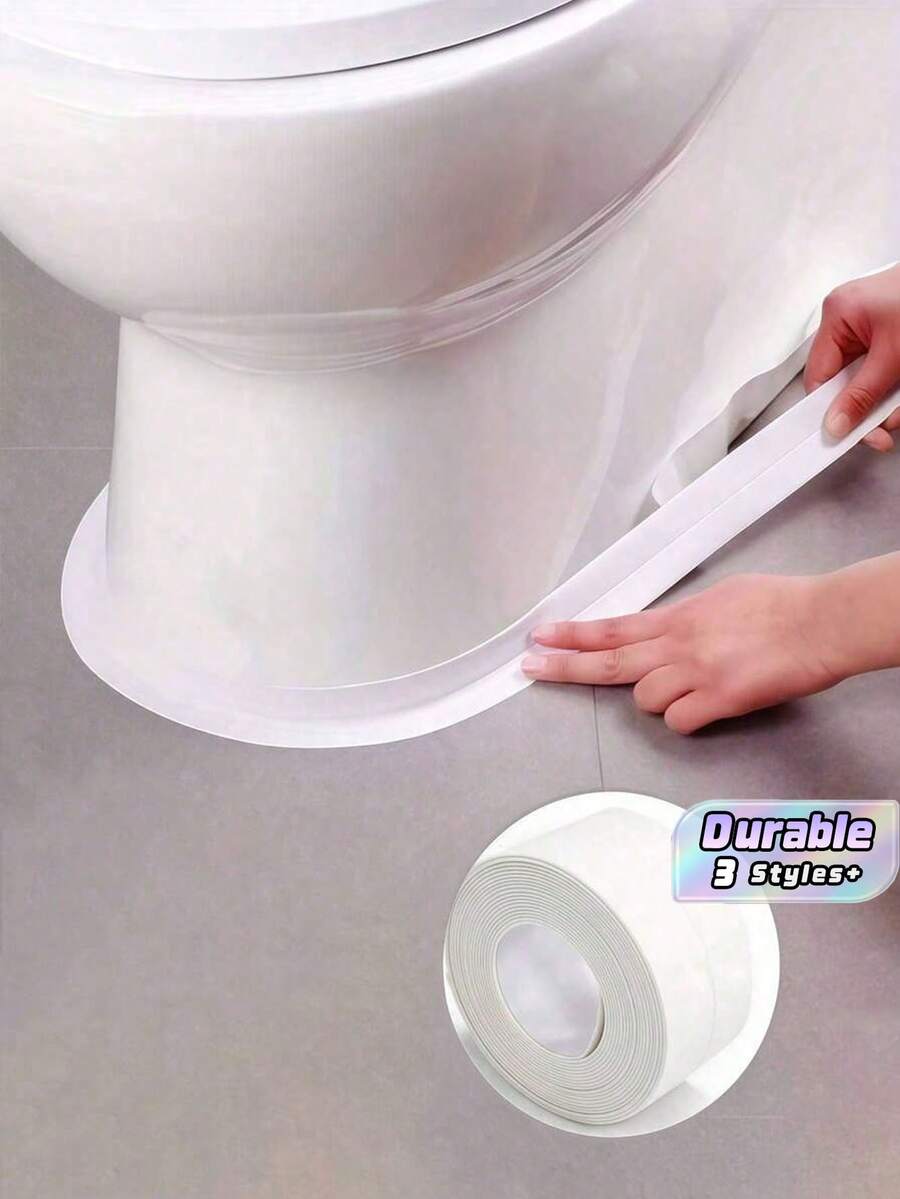 1 Roll Self Adhesive Waterproof Mold Resistant Sealing Tape Toilet Seam Sticker Vinyl Decal For Kitchen Bathroom Sink Home Spring Decoration Daily Household Interior Renovation And Decor Supplies.