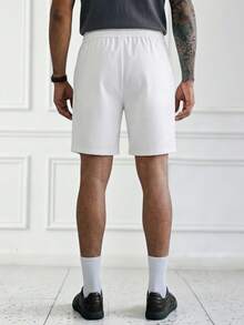 HUEFORM Men's Old Money White Regular Fit Shorts,Wrinkle-Resistant Fabric Is Easy To Care For, A Must-Have For Lazy People.Suitable For Home Relaxation - White - View 2