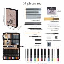 Four Options Of Sketch Pencil Sets With 39/57/81/105 Pieces Are Available. This Professional Charcoal Art Set Is Perfect For Sketching And Figure Drawing. It Comes With A Portable Canvas Storage Bag And Is Cost-Effective. - Sets - View 8
