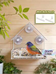 Outdoor Bird Feeder With Strong Suction Cup, Transparent Outdoor Bird Feeder, Weather-Resistant Outdoor Bird Feeder Suitable For Outdoor, Garden, Balcony - Pay Attention to Choosing the Style You Need. - View 1