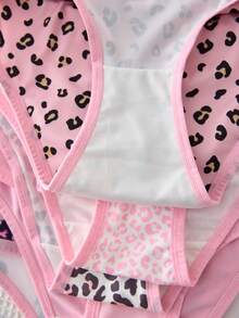 Tween Girl Pink Leopard Print Mixed Underwear 7pcs/Pack - Multicolor - View 3
