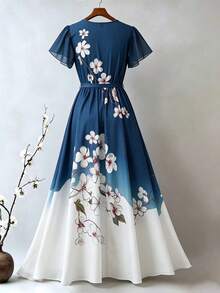 EMERY ROSE Damen Sommer Lässig Farbblock Patchwork Blumenmuster Kleid - Verschiedenfarbig - Übersicht 2