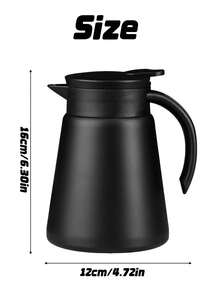 1pc 304 Stainless Steel Double Wall Vacuum Flask 650ml – Double Layer Insulated Vacuum Bottle For Hot/Cold Drinks, Home Office Coffee Beverage Use - Black - View 3