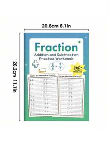 1 pieza Cuaderno de trabajo básico de fracciones para niños, educación preescolar para aprender sobre fracciones de manera superficial a profunda de una manera interesante. Pared de fracciones, gráfico de fracciones, eje de fracciones, comparación de tamaño de fracciones, varias formas de comprensión de fracciones, ejercicios de suma y resta de fracciones, es un muy buen libro de herramienta de aprendizaje de matemáticas para niños. - Multicolor - Ver 11