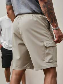 Manfinity Dauomo 3 Pcs Men's Summer Casual Solid Color Cargo Shorts Set - Multicolor - View 2