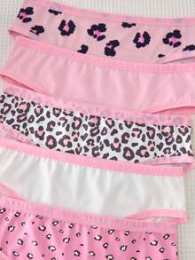 Tween Girl Pink Leopard Print Mixed Underwear 7pcs/Pack - Multicolor - View 6