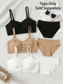 SHEIN Tween女孩極簡休閒加厚親膚舒適內衣3件組 - 彩色 - 查看 1