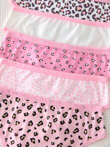 Tween Girl Pink Leopard Print Mixed Underwear 7pcs/Pack - Multicolor - View 7