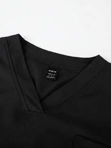 TaskEZ Conjunto de Uniforme de Fregado con Top de Manga Corta & Pantalones Largos - Negro - Ver 4