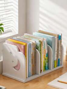1 Desktop Storage Rack, Office File Rack, Dormitory Simple Bookshelf, Desktop Textbook Classification Rack, File Storage Rack, Bookshelf Gift - White - View 2