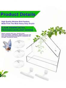 Outdoor Bird Feeder With Strong Suction Cup, Transparent Outdoor Bird Feeder, Weather-Resistant Outdoor Bird Feeder Suitable For Outdoor, Garden, Balcony - Pay Attention to Choosing the Style You Need. - View 6