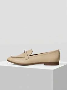 MOTF WOMEN SUEDETTE METAL DECOR FLATS FOR CHRISTMAS SPRING SHOES - Apricot - View 7