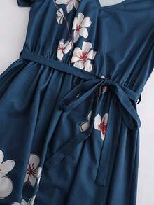 EMERY ROSE Damen Sommer Lässig Farbblock Patchwork Blumenmuster Kleid - Verschiedenfarbig - Übersicht 4