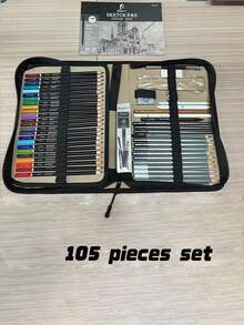 Four Options Of Sketch Pencil Sets With 39/57/81/105 Pieces Are Available. This Professional Charcoal Art Set Is Perfect For Sketching And Figure Drawing. It Comes With A Portable Canvas Storage Bag And Is Cost-Effective. - Sets - View 14