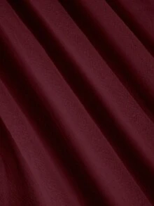 EMERY ROSE Plus Size Women's Casual Pure Cotton Solid Color Long Pants With Pockets And Button Closure - Burgundy - View 6