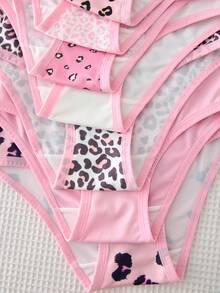 Tween Girl Pink Leopard Print Mixed Underwear 7pcs/Pack - Multicolor - View 4