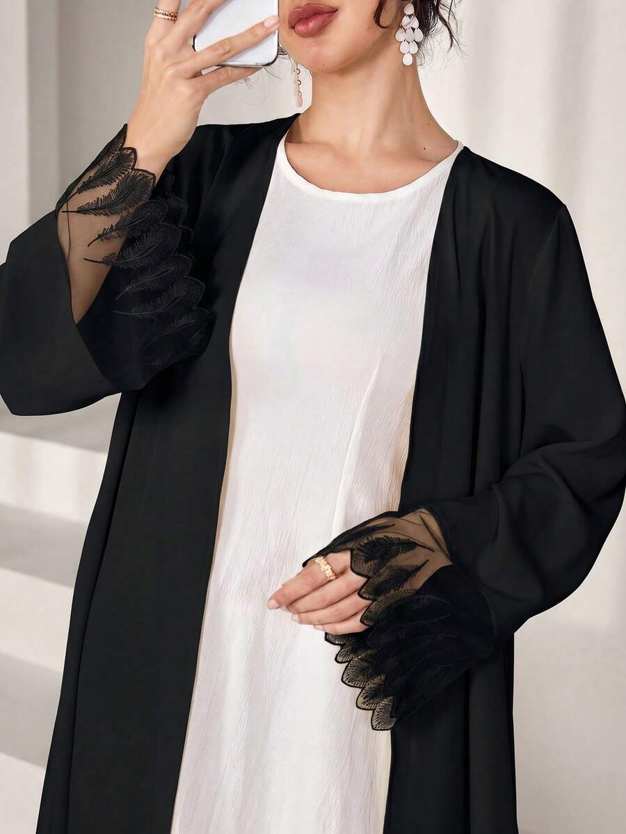 Yasmyna 優雅蕾絲袖口設計女款阿拉伯長袍